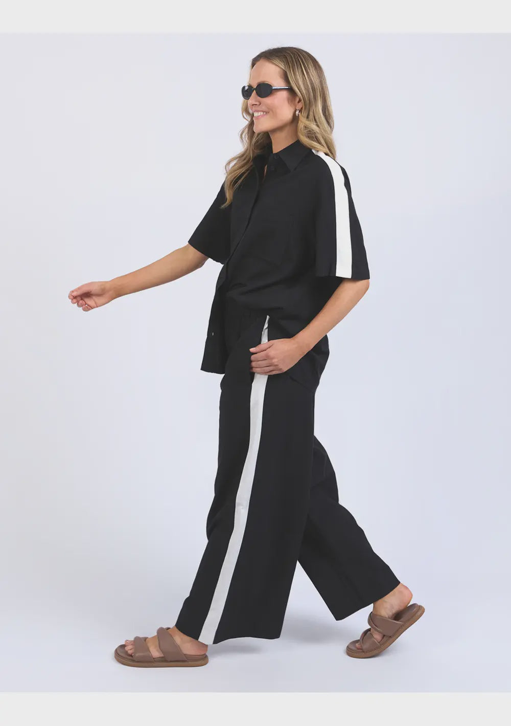 Frances Stripe Shirt - Black