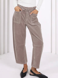 Leo Barrel Jeans Corduroy - Latte - Preoder