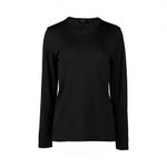 Merino Basic Long Sleeve Crew Neck Top - Black