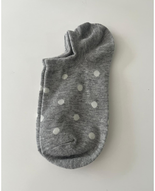 Socks - Grey Marle With Snow Dots