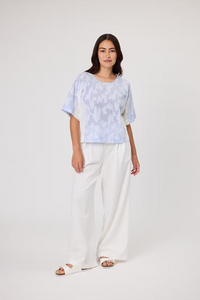 Gala Shell Top - Blue Stripe