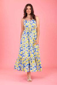 Gigi Maxi Dress - Blue Yellow