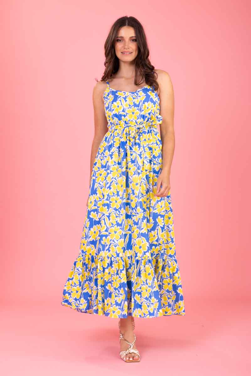 Gigi Maxi Dress - Blue Yellow