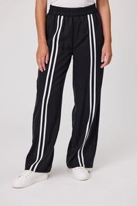Mila Stripe Pant - Black