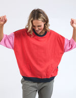 Mazie Colour Block Sweat - Bittersweet/Strawberry Pink/Navy