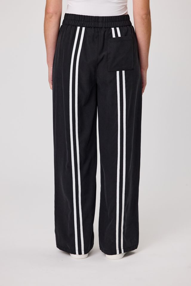 Mila Stripe Pant - Black
