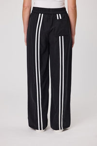Mila Stripe Pant - Black