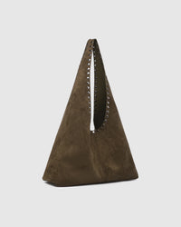 Hailey Suedette Shoulder Bag - Olive