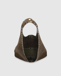 Hailey Suedette Shoulder Bag - Olive