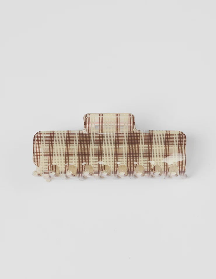 Hair Claw Tartan - Brown