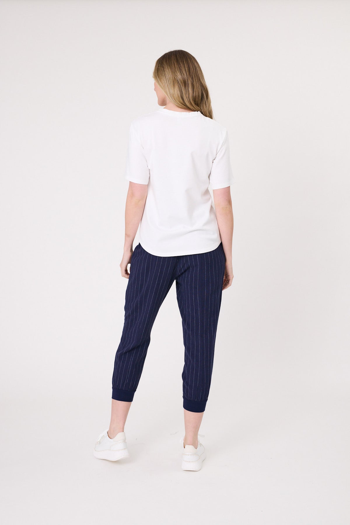 Harem Linen Pant - Navy Stripe