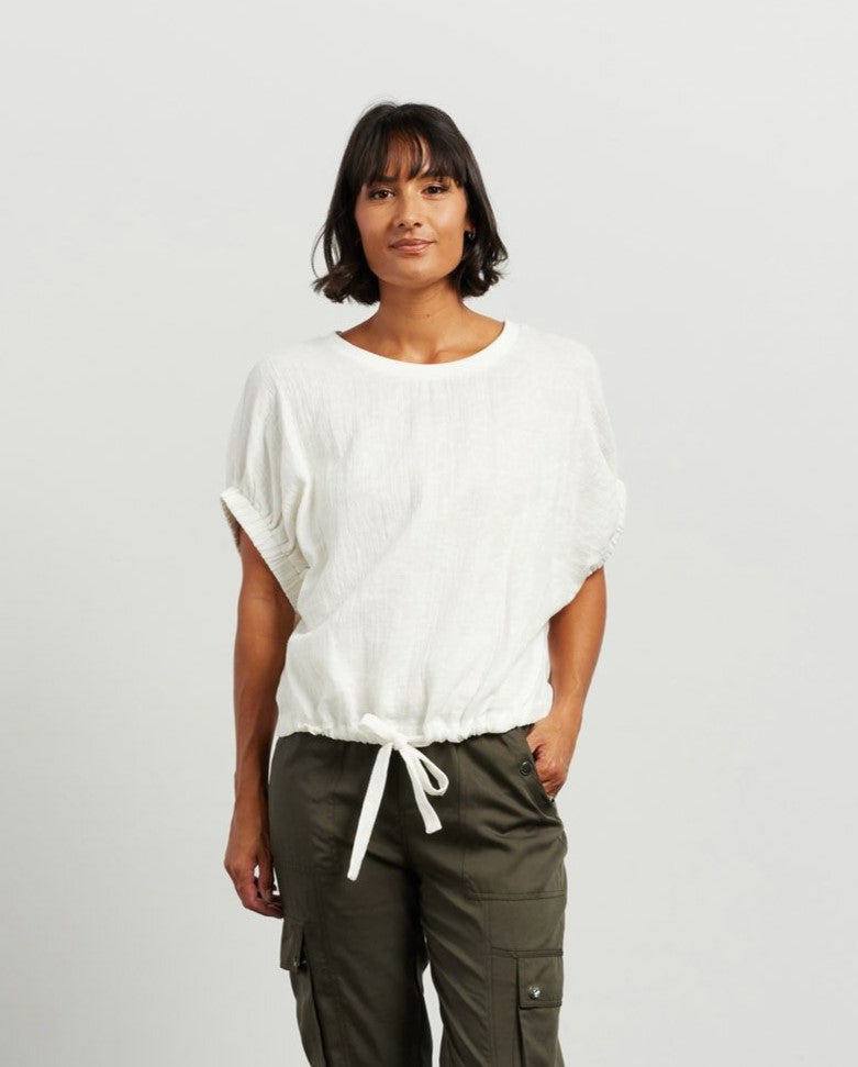 Harlee Top - White Jacquard