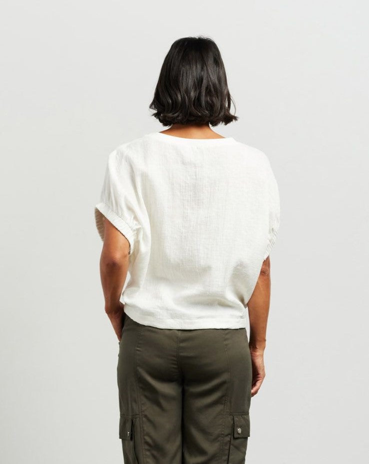 Harlee Top - White Jacquard