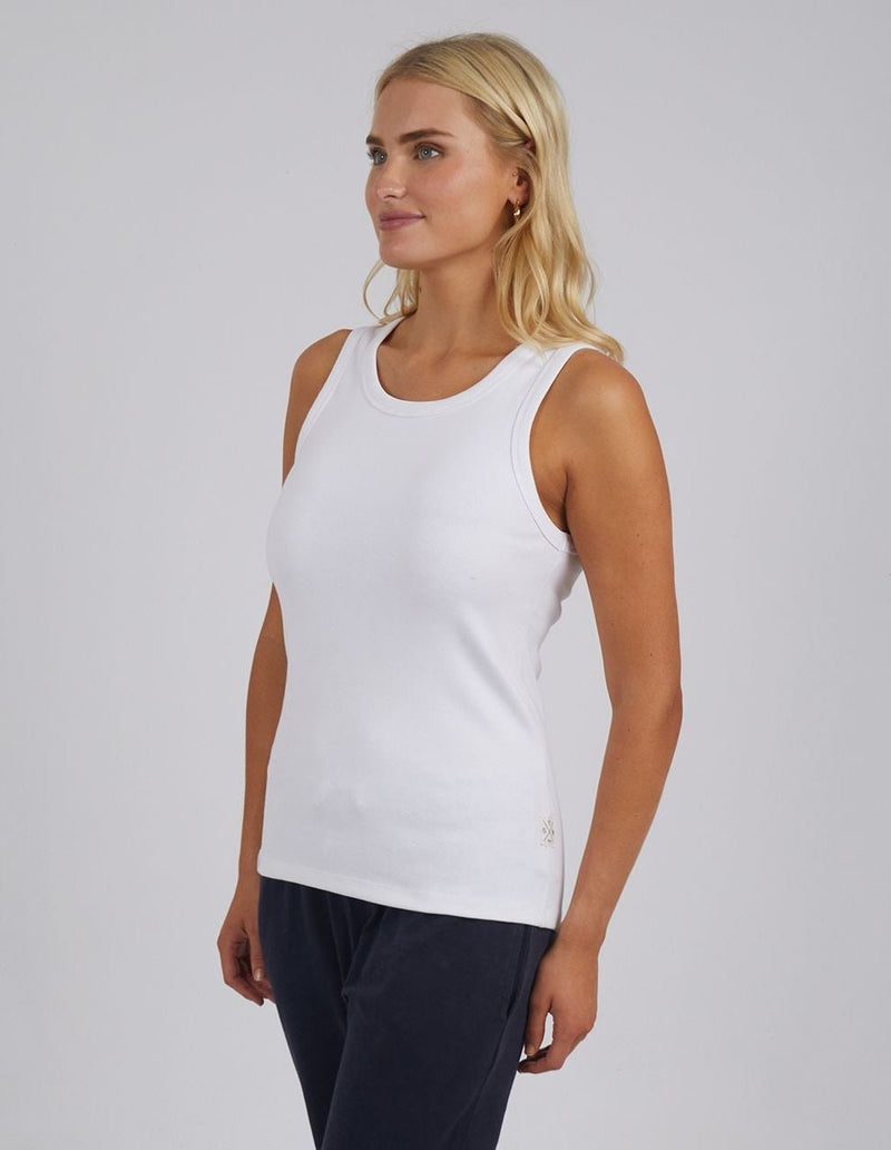 Rib Crew Tank - White