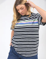 Aligner Tee - Navy and White Stripe