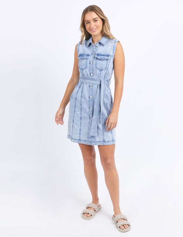 Sleeveless Talbert Dress - Light Blue