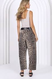 Leo Barrel Jeans - Leopard