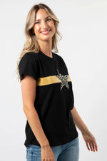 Leopard Star T-Shirt - Black