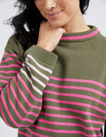 Penny Stripe Knit - Clover/Shocking Pink Stripe