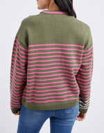 Penny Stripe Knit - Clover/Shocking Pink Stripe