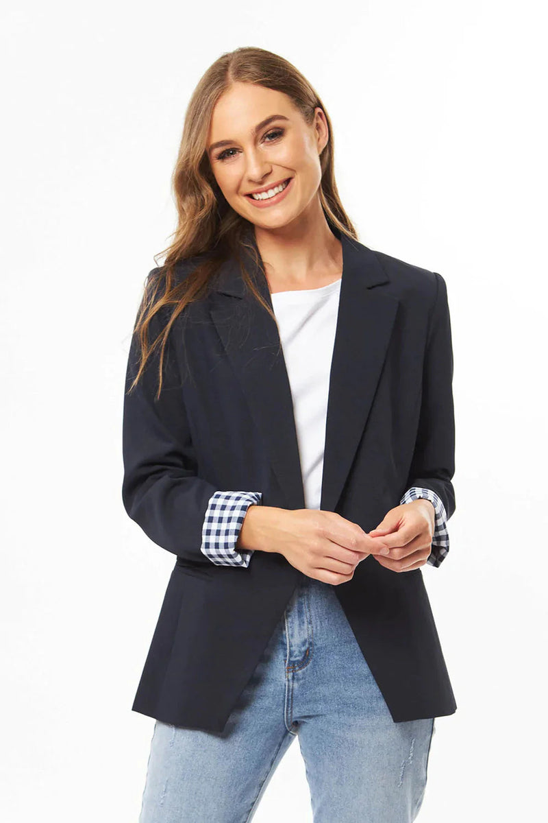 Georgie Blazer - Navy Gingham