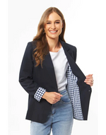 Georgie Blazer - Navy Gingham