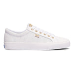 Jump Kick Perforated Leather - White Gold