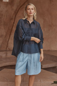 Val Oversized Shirt / Navy