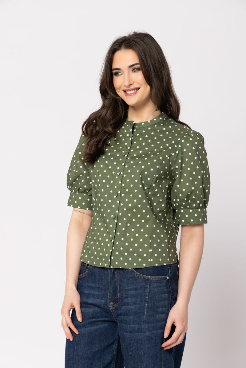 Serene Shirt / Olive Spot