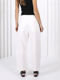 Toni Barrel Jean - White