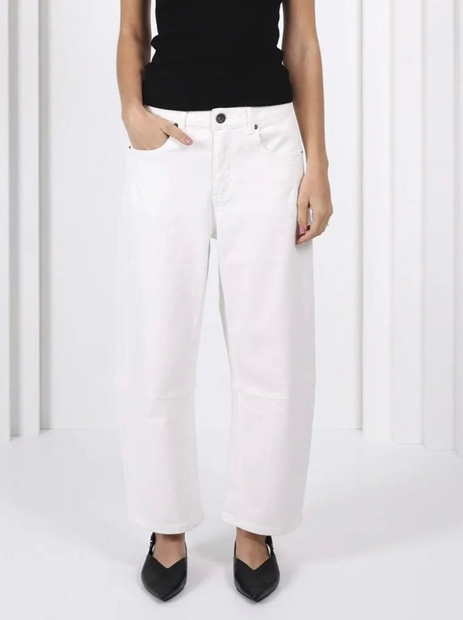 Toni Barrel Jean - White