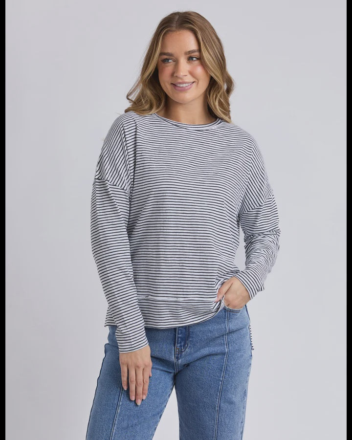 Eddie Stripe Top / Black & White Stripe