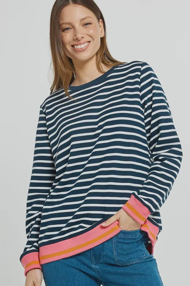 Tyra Sweat / Navy White Stripe