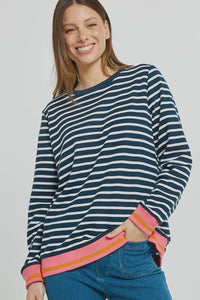 Tyra Sweat / Navy White Stripe