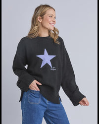 Star Intarsia Knit / Black