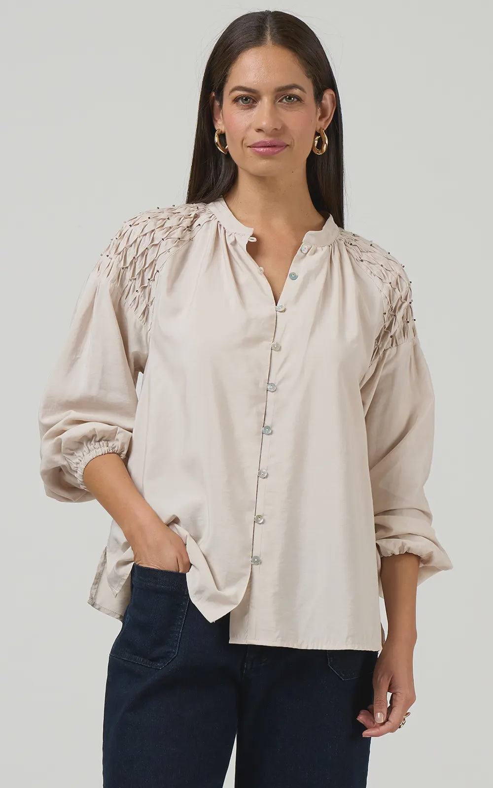 Bijou Blouse /  Bone