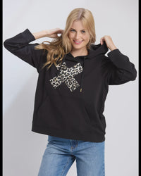 Hoodie Leopard Cross / Black