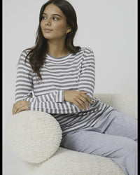 Mondo Knit / Grey Marle Stripe