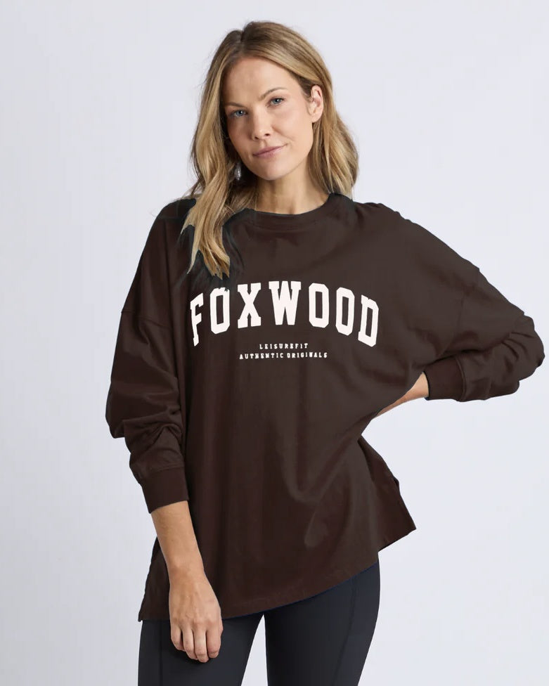 Interval Long  Sleeve / Coffee Bean & White