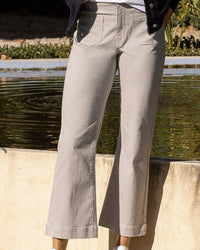 Daily Jean / Straight Leg Ankle Grazer / Ecru Stripe Denim