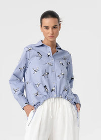 Flora Shirt - Heron Stripe