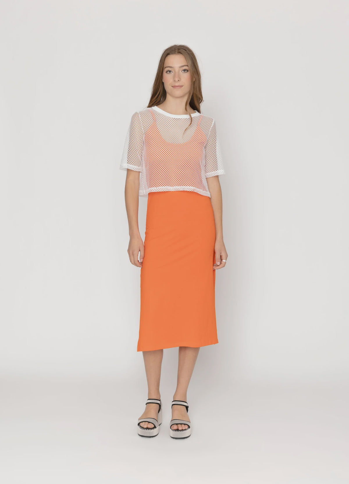 Arrow Mesh Top / White