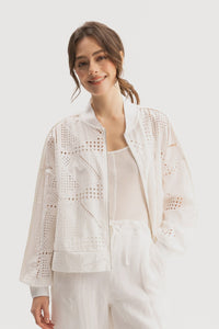 Cora Bomber Jacket / White
