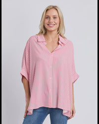 Luna Shirt / Pink Lemonade Stripe