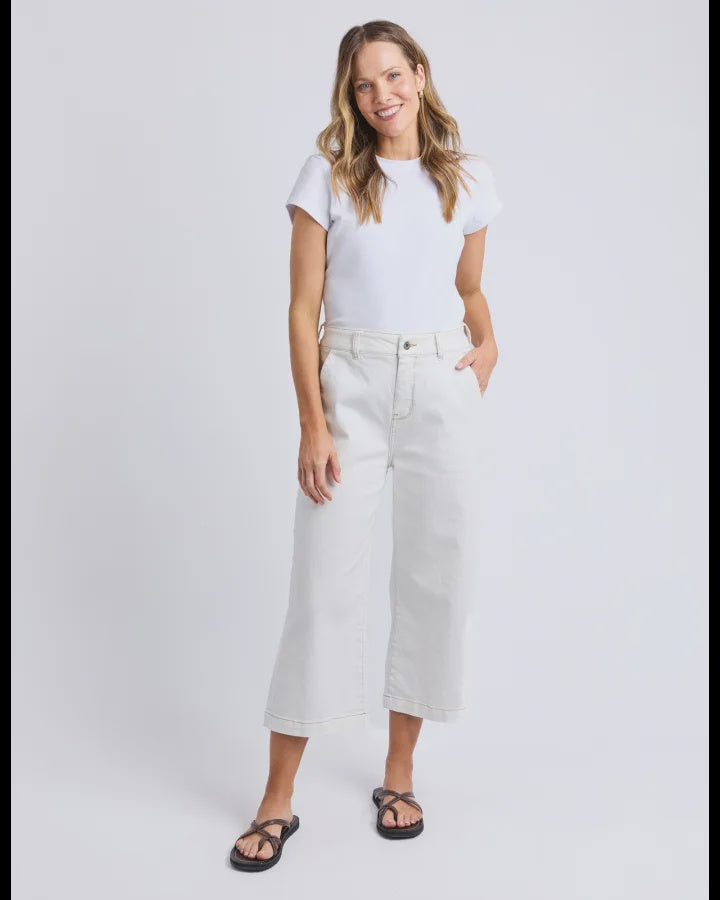 Sidney Cropped Wide Leg Jean / Vintage White