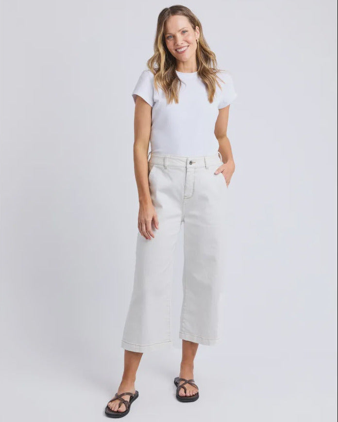 Sidney Cropped Wide Leg Jean / Vintage White