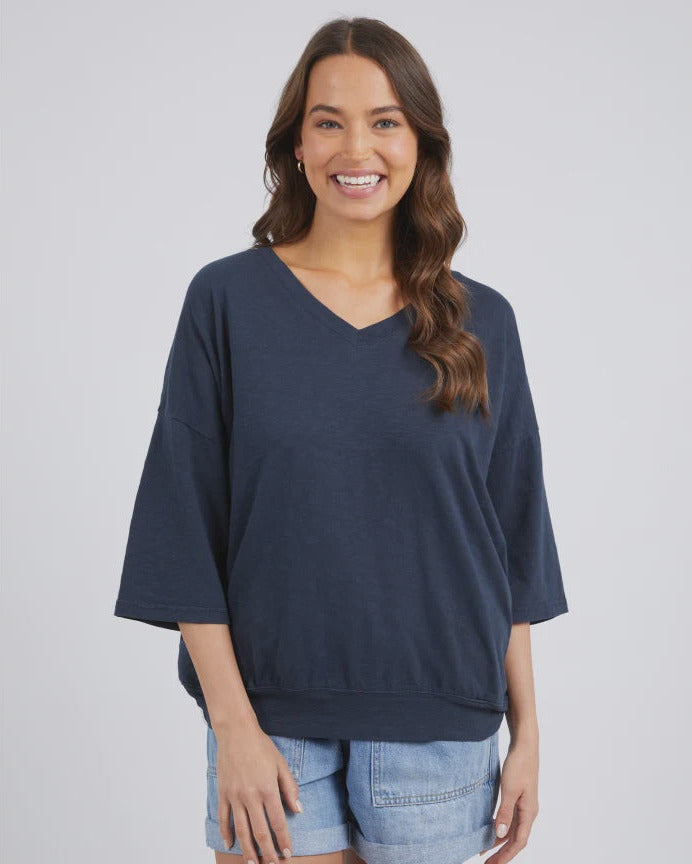 Mazie Vee Neck Sweat / Navy