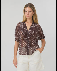 Monet Blouse / Chocolate Spot