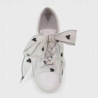 Pattern Organza Laces - White with Black Hearts