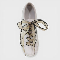 Pattern Organza Laces- Beige With Black Spots